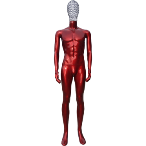 MR-001-metal head Манекен мужской глянцевый с металлической головой