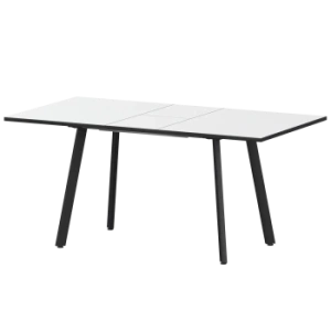 Стол раздвижной Альфа Обеденные столы в пластике Альфа 1200+300 R20 Супер Белый/Черный муар