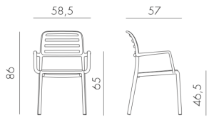 Кресло пластиковое Costa голубой