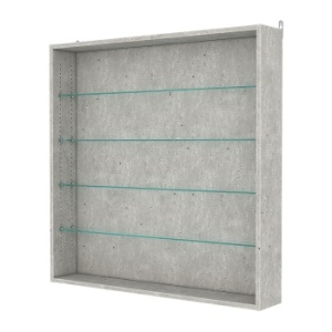 Витрина настенная с регулировочными полками №4-1Г-РЕГ, Метрополитан Грей