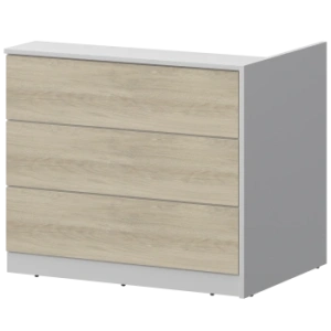 Модуль завершающий высокий левый Ресепшен Смарт СМР-21.12 Белый/Кронберг