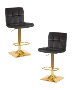 Набор 2 шт Стул барный DOBRIN GOLDIE, черный велюр (MJ9-101)