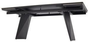 Стол ШЕРЛ  200 цвет ОНИКС (CRYSTAL ONIX BIANCO), керамика / Черный каркас