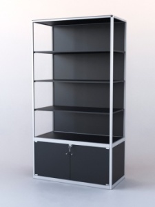 Витрина-стеллаж из ал.профиля №2 (метровая), Черный