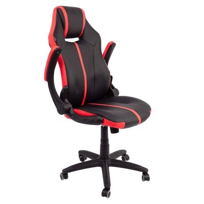 Кресло поворотное Fenix, красный + черный, экокожа
