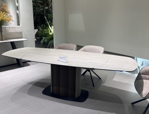 Стол DAGFINN 150 TL-314 поворотная система раскладки, исп. керамика на стекле / Кофе/ Орех, ®DISAUR