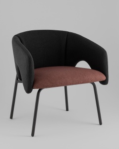 Кресло лаунж Afrida рогожка черный бордо