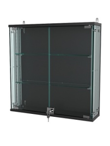 Витрина с регулировочными полками "АТРИУМ" настенная №1-1-РЕГ, Черный