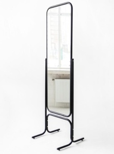 5М-05* (чёрный муар) Зеркало прим. напол. с измен. угла, 550Lх1700Hx550Dмм, зерк. полотно 1400х445мм