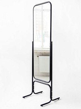 5М-05* (чёрный муар) Зеркало прим. напол. с измен. угла, 550Lх1700Hx550Dмм, зерк. полотно 1400х445мм