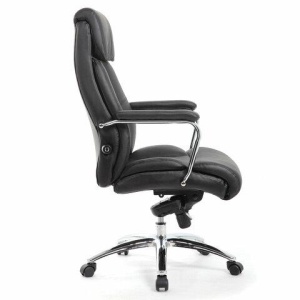 Кресло офисное BRABIX PREMIUM "Phaeton EX-502", натуральная кожа, хром, черное, 530882