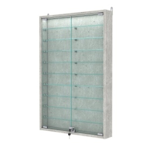 Витрина настенная №2-7АУ с подсветкой, Метрополитан Грей