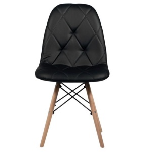 Стул Eames V, экокожа черная