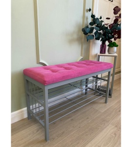 Банкетка Сканди-96-2 (розовый/серый)