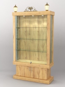 Витрина "Империя" №3-3 с фонарями, Дуб Золотистый