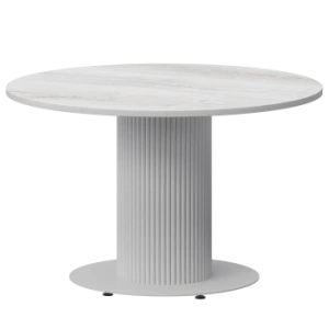 Стол нераздвижной Амур Обеденные столы в пластике Амур 1000 (Н-3822) Фрост/Белый муар