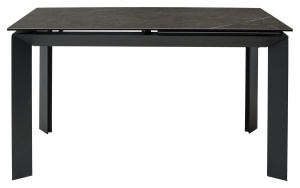 Стол КРЕМОНА (CREMONA 140 цвет KL-116 Черный мрамор матовый, итальянская керамика/ ЧЕРНЫЙ, ®DISAUR