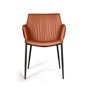 Стул с подлокотниками София, иск.кожа soft-touch, терракот
