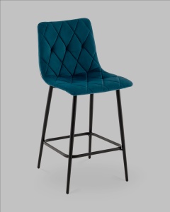 Стул полубарный Одди Diamond велюр синий