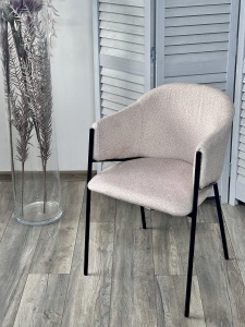 Стул ДИЛЛ, цвет  Lana 13 бежевый, ткань / черный каркас