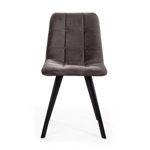 Стул Уно, бархат антрацит 14/ чёрный профиль