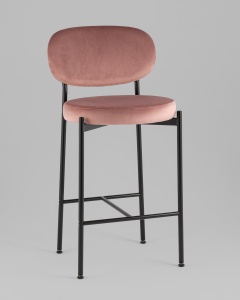 Стул полубарный Бриф VD велюр пыльно-розовый