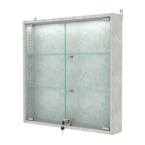 Витрина настенная с регулировочными полками №1-3АУ-РЕГ с подсветкой, Метрополитан Грей