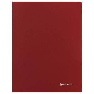 Папка с металлическим скоросшивателем и внутренним карманом BRAUBERG "Диагональ", темно-красная, до 100 листов, 0,6 мм, 221355