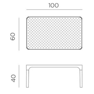Столик пластиковый журнальный Net Table, горчичный