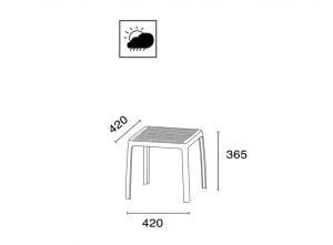 Столик пластиковый для шезлонга Wave Side Table антрацит