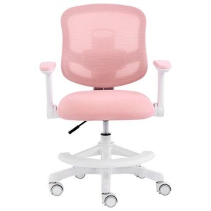 Кресло детское с подставкой для ног BRABIX KIDS "MG-215", сетка/ткань TW, розовое, 533311