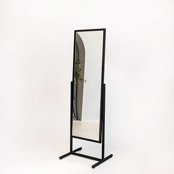 ASTM-03 (2 эл. рама - черный муар)  Зеркало напольное, 475Lx1774Hx505Dмм, полотно 1500х370мм