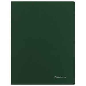 Папка с металлическим скоросшивателем и внутренним карманом BRAUBERG "Диагональ", темно-зеленая, до 100 листов, 0,6 мм, 221354
