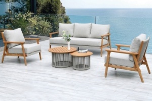 "Копенгаген" лаунж-зона 5-местная плетеная из роупа, каркас тик, цвет бежевыйцвет Бежевый