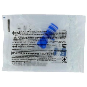 Иглы-бабочки для вливания в малые вены SFM 0,6 х 19 - 23G, КОМПЛЕКТ 100 шт., LUER, ш/к 15039