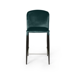 Стул полубарный Альберт, бархат зеленый 19 /опора конус