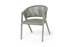 "Амстердам" стул плетеный из роупа, каркас алюминий, роуп серый круглыйцвет Серый