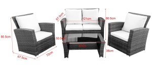 "Портленд" лаунж-зона из искусственного ротанга на 4 персоны