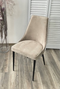 Стул НЕПАЛ (NEPAL-P) ЛАТТЕ #25, велюр/ черный каркас