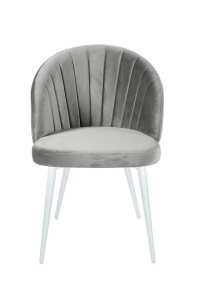 Стул Монблан, бархат серый 02 / белый конус