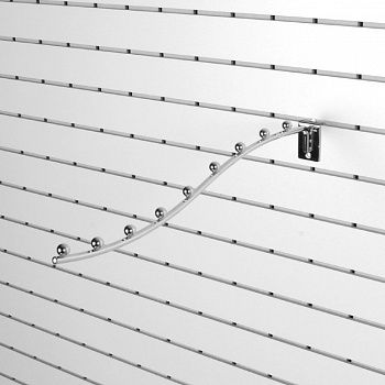 K105-350 Кронштейн изогнутый (тонкий) с 9-ю шариками, 350мм, хром