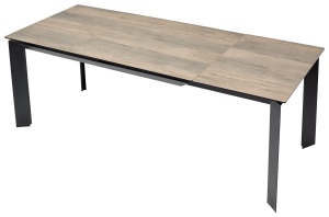 Стол КРЕМОНА (CREMONA) 180 цвет KL-61 Под дерево, итальянская керамика / ЧЕРНЫЙ, ®DISAUR