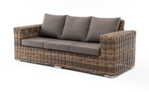 "Палермо" диван из искусственного ротанга трехместный, цвет соломенныйцвет соломенный