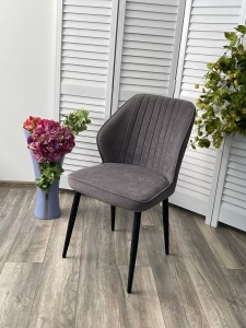 Стул VENA, цвет B28 Темно-серый, велюр/ черный каркас