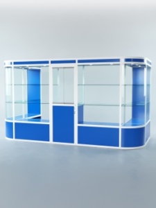 Павильон торговый из профиля пристенный №11а, Делфт голубой U525 ST9 + Белый