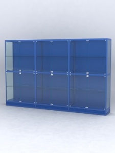 Витрина "АЛПРО" №4-3м-400-1 (задняя стенка - ДВП), Синий