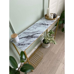 Журнальный столик стекло под мрамор белый/каркас золото цена 11 200 ₽ Журнальный столик стекло под мрамор белый/каркас золото