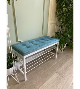 Банкетка Сканди-96-2 (бирюзовый/белый)