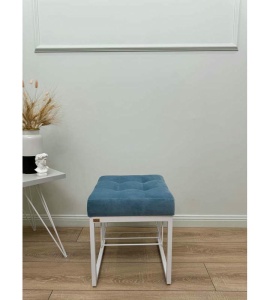 Банкетка Марсей 40-44 с полкой (голубой/белый)