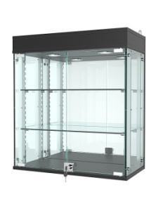 Витрина "АТРИУМ" с регулировочными полками настенная №1А-5Г-РЕГ, Черный